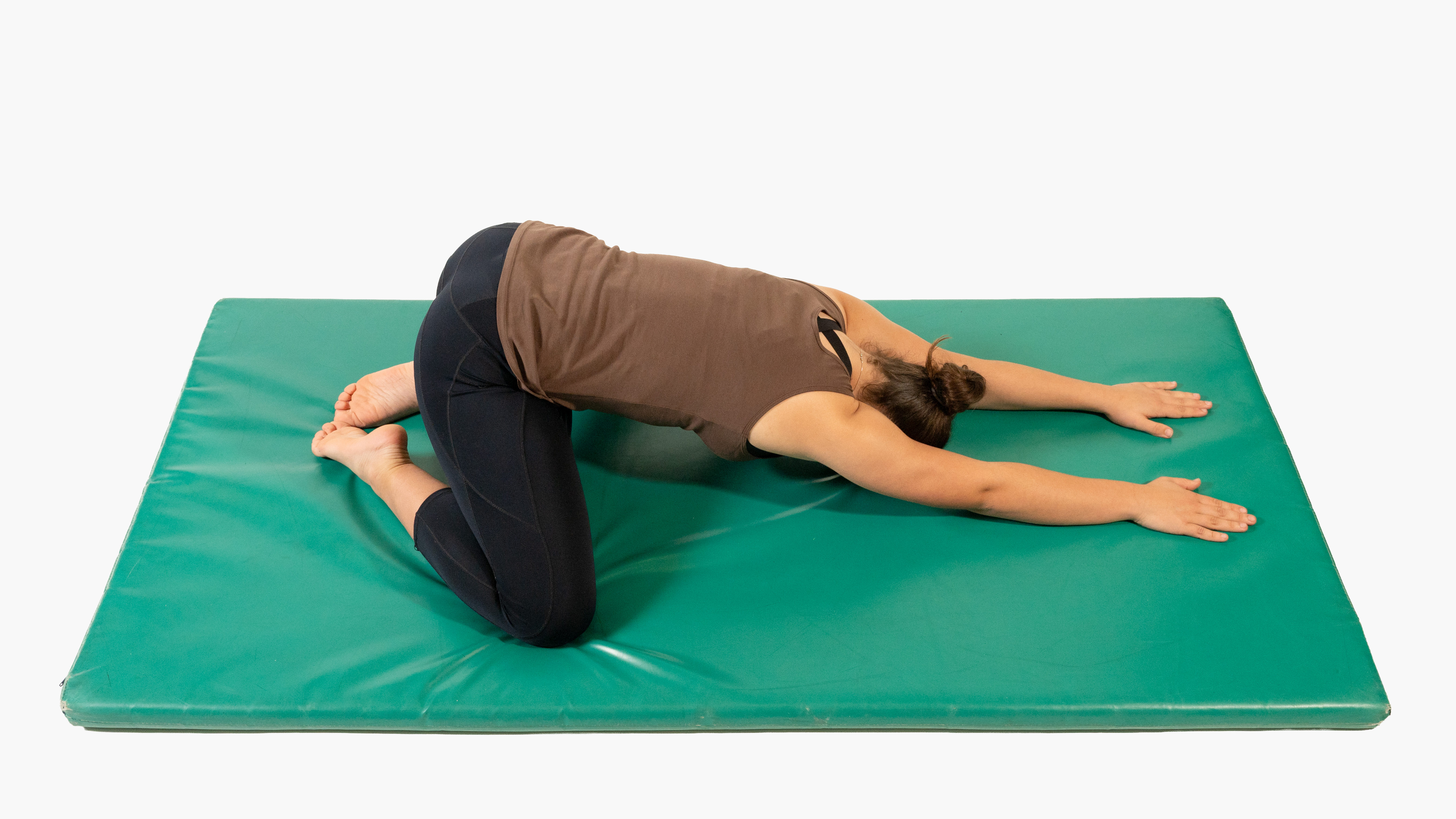 Child's pose demonstration