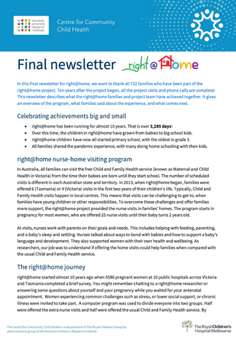 right@home newsletter graphic right@home newsletter graphic