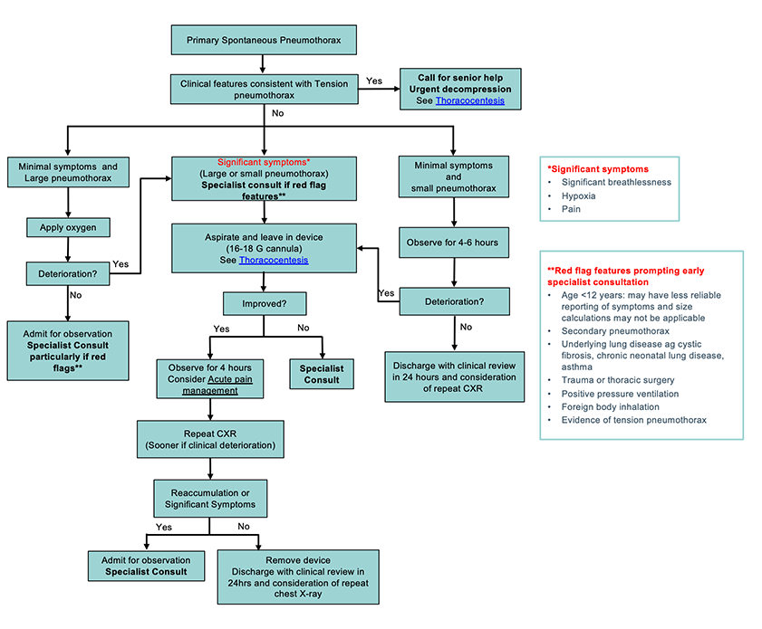 Primary Spontaneous Pneumothorax diagram