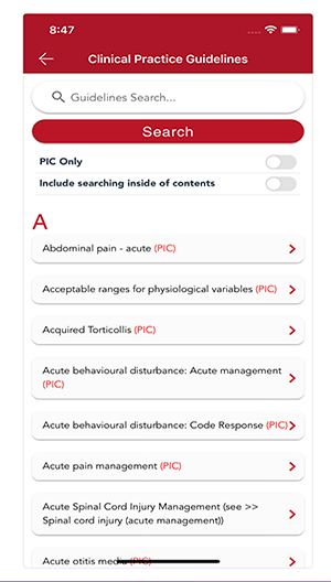 Clinical Practice Guidelines App