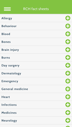 Kids Health Info mobile app
