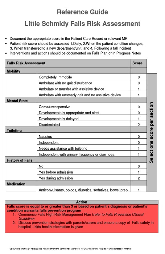 Fall Risk Assessment Form Fall Risk Assessment Fall Risk Assessment ...